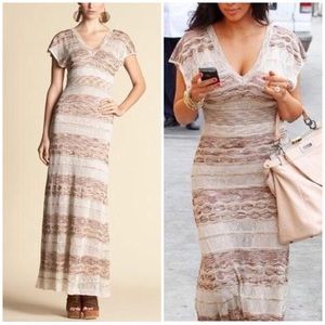 Bebe Open Knit Wave Maxi Dress - S Kim Kardashian